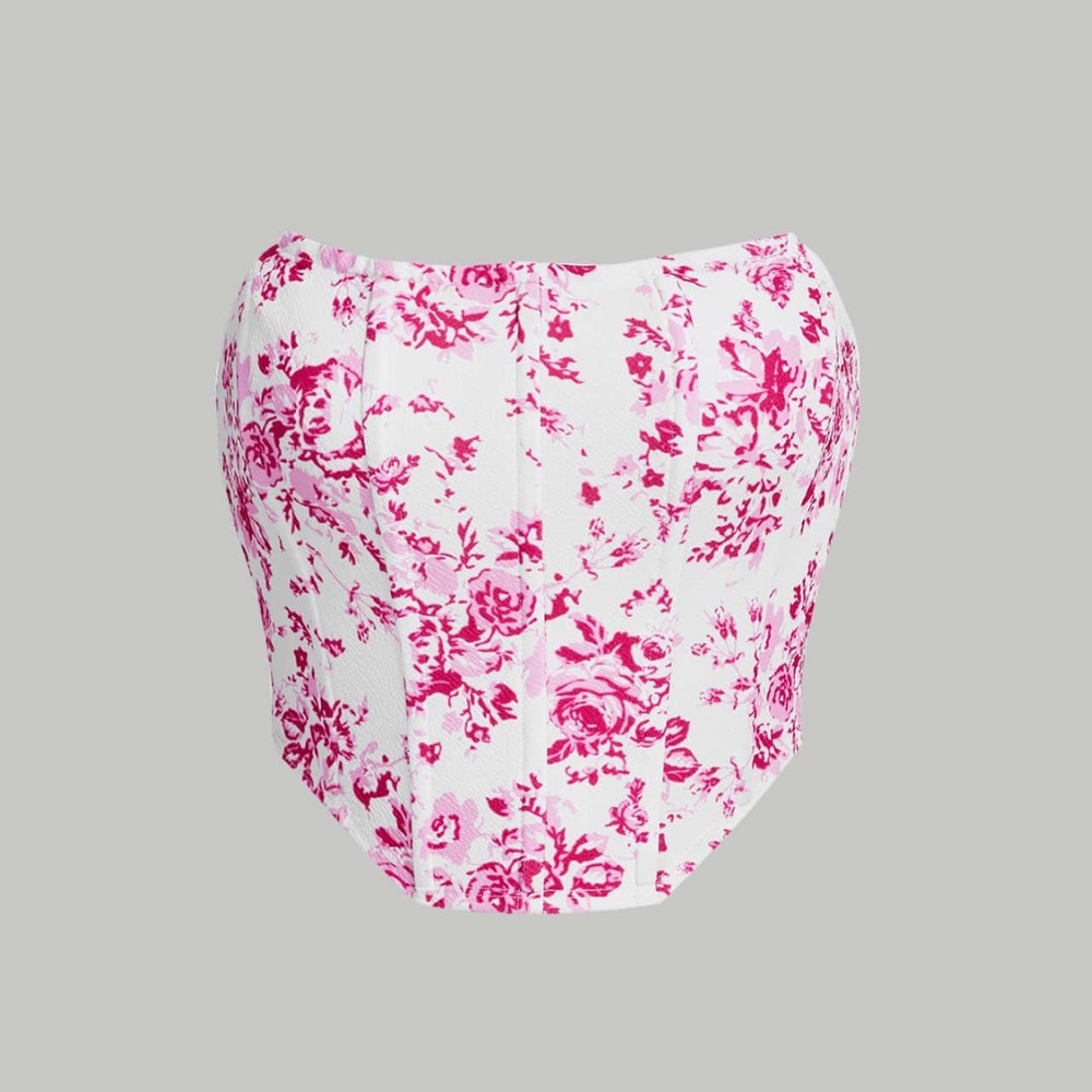 Pink Floral Corset Top
